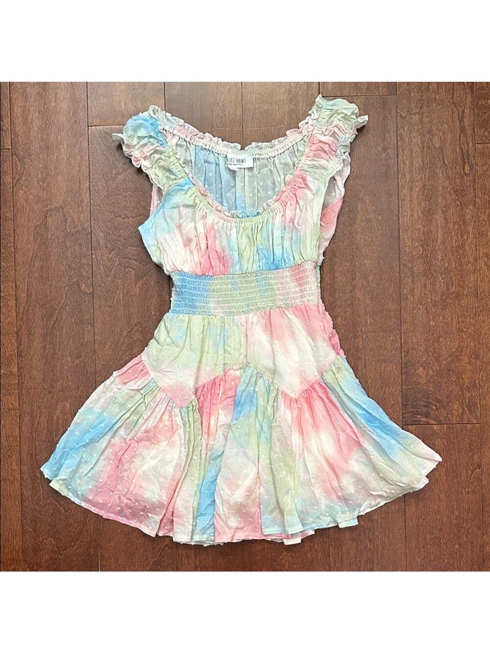 Isabelle’s Cabinet Naomi Pastel Tie Dye Romper, Size Small